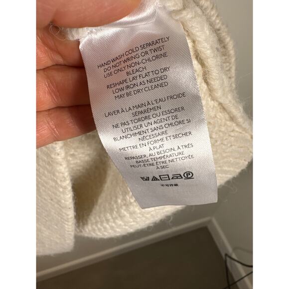 Free People Leslie Cable Knit Oversized Sweater - Cream XS - Picture 4 of 7